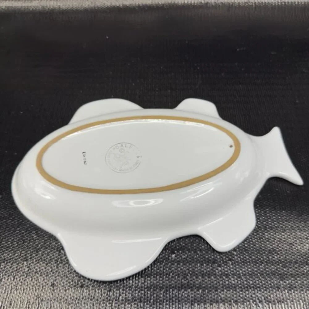 Vintage Italian Caleca Pottery Fish Shaped Dish Plate Container Hand Painted VTG